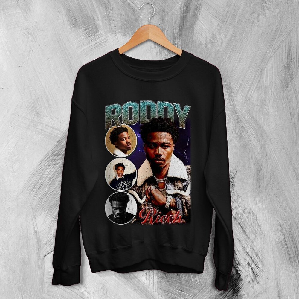 Roddy Ricch Bootleg Trap Rap Tour Streetwear Hip Hop Concert Music Sweatshirt